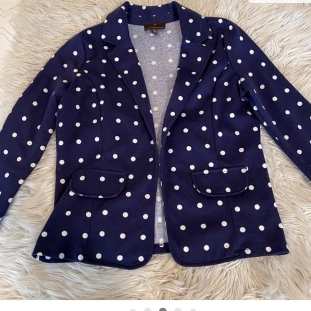 Fenn Wright Manson Navy and White Polka Dot Blazer